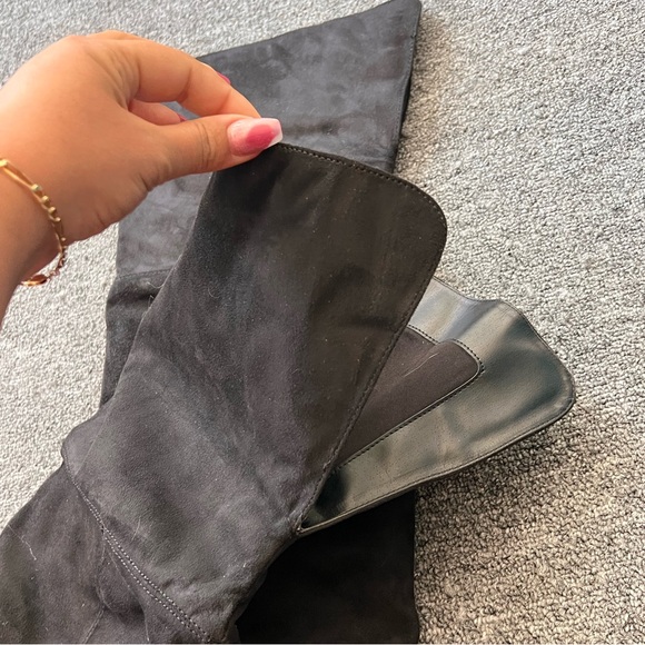 8.5 Womens Over the knee black heeled boots - Picture 2 of 8